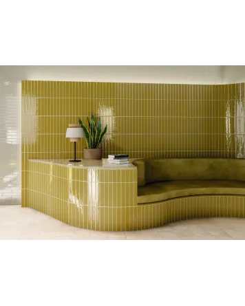 SKINNY LINE Olive, Rich Green Glossy, 5x30 cm Wall Tile
