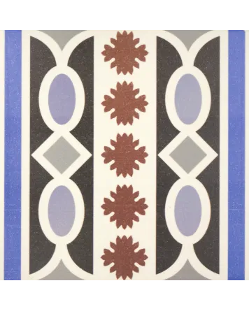 Victorian Border Tile in Blue, Matt, 20x20 cm