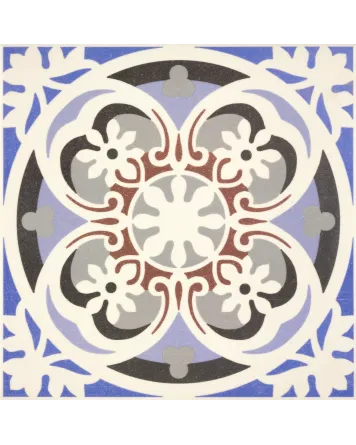 Blaue Dekorfliese im viktorianischen Stil, 20x20 cm