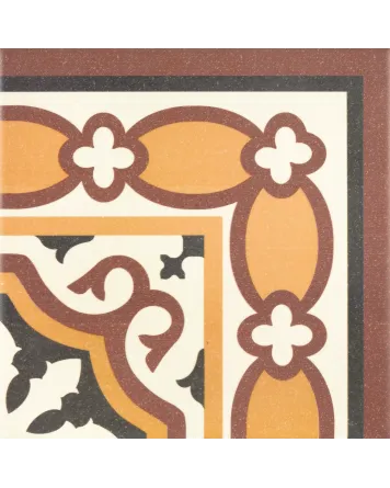 Gelbe Eck-Fliese im viktorianischen Stil, 20x20 cm