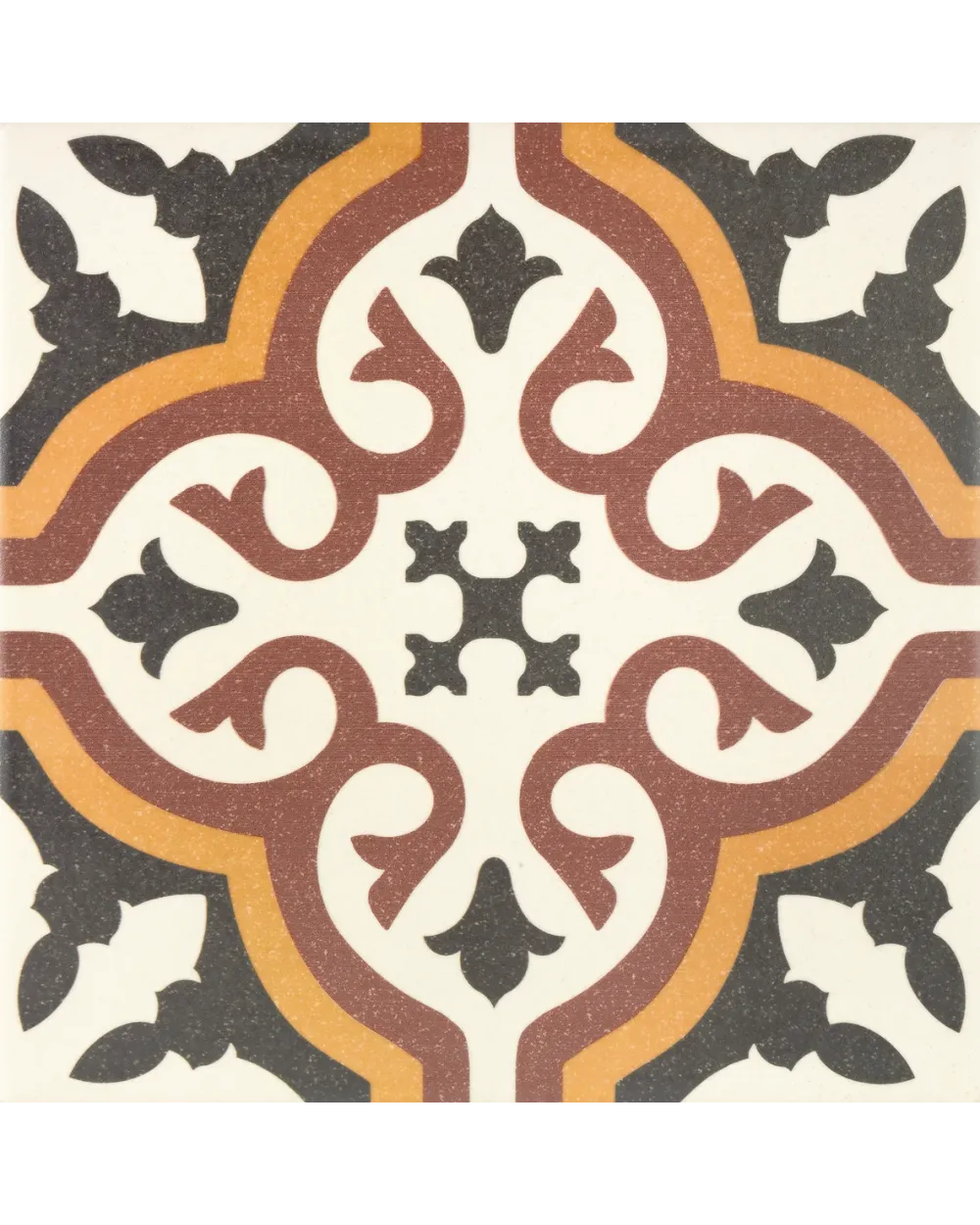Yellow Decorative Floor Tile in Victorian Style