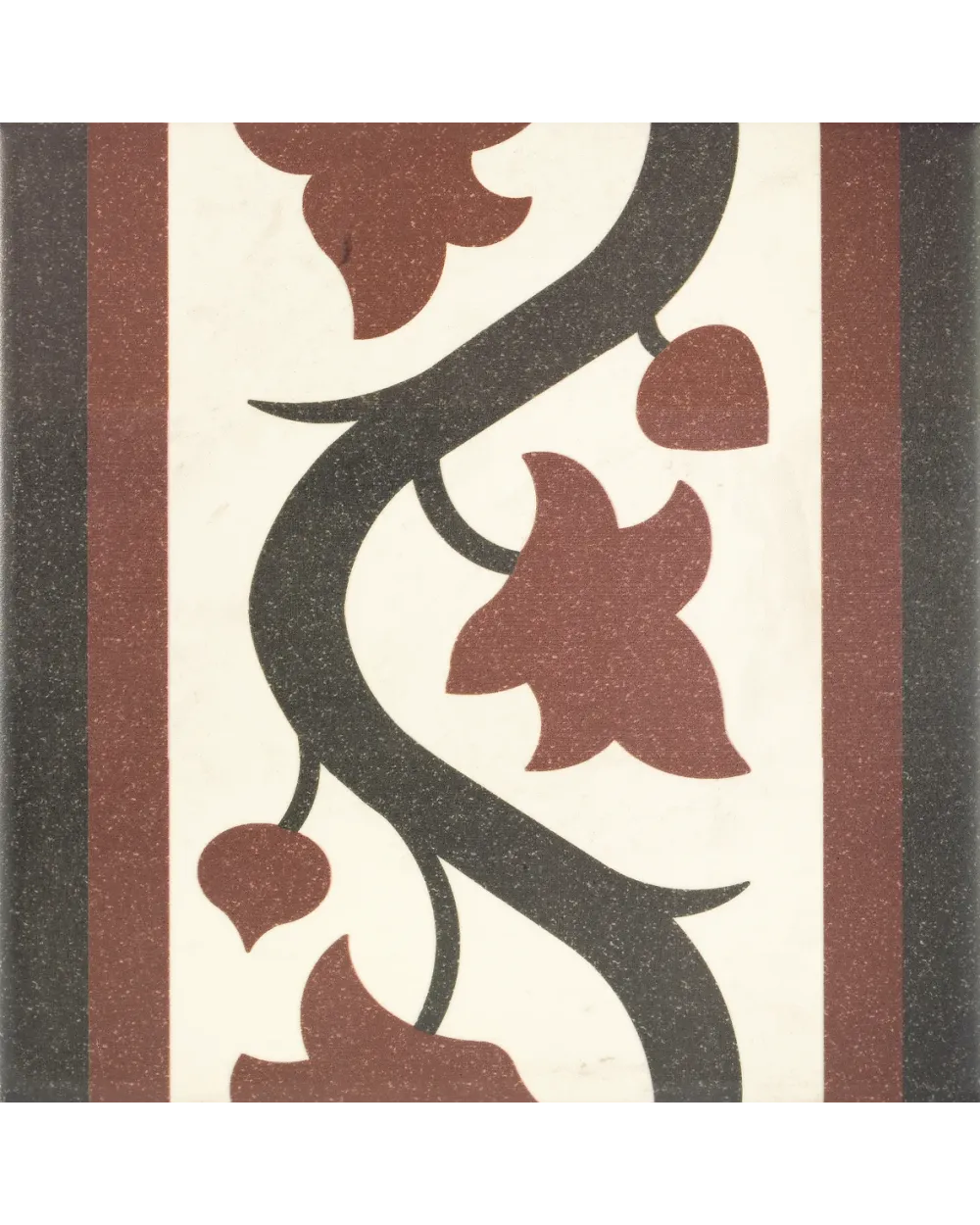 White Victorian-Style Border Tile for Floor and Wall