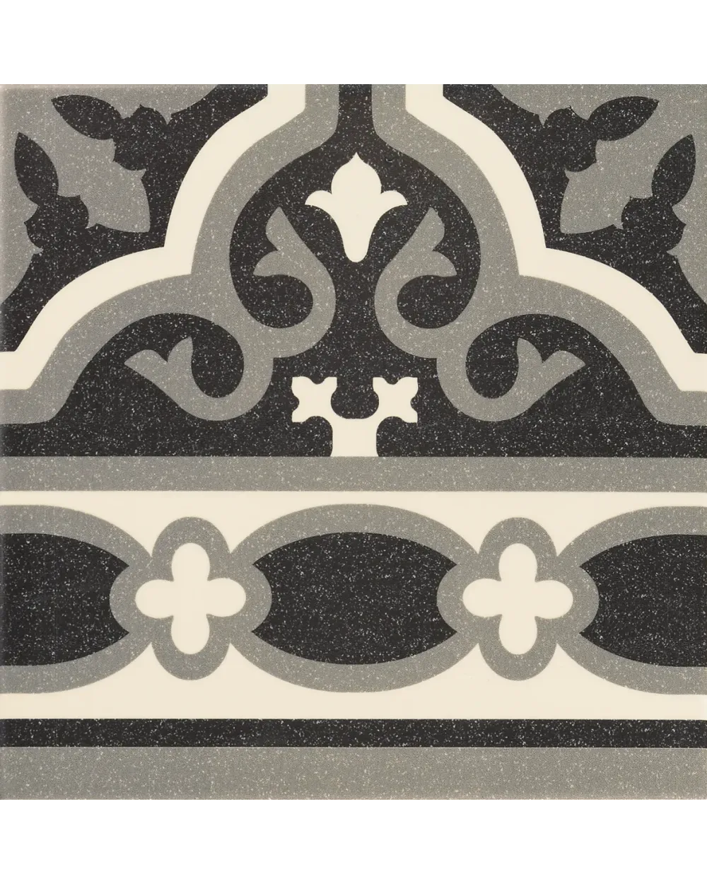 Florentine Black Bordüre, matt, Klassik-Look, 20x20 cm