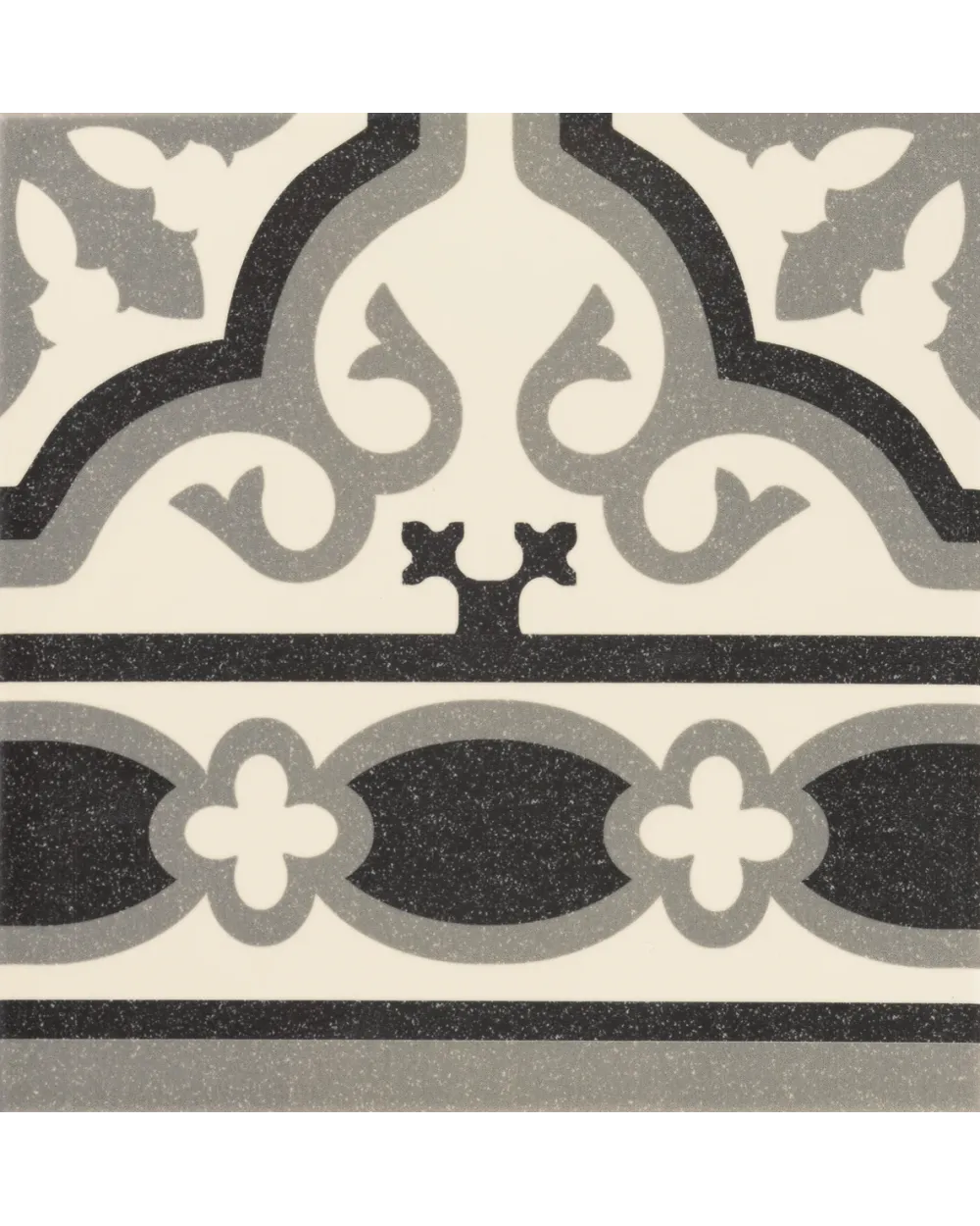 Florentine White Border Tile, Classic, Matt, 20x20 cm