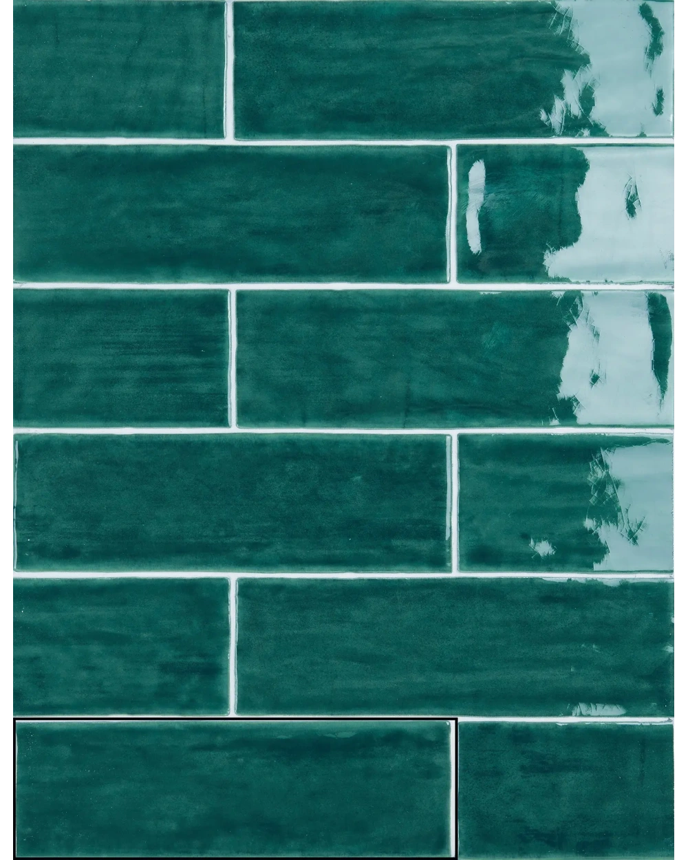 Nour Emerald – Zellige Wall Tile Emerald Green 6.5x20 cm | ZELLIGE COUTURE