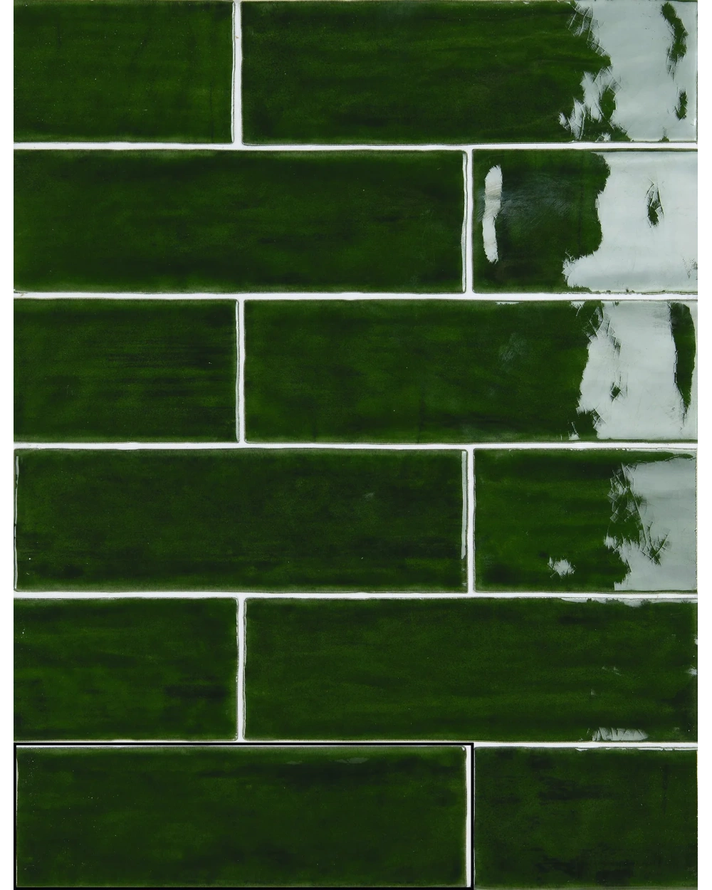 Nour Dark Green – Zellige Wall Tile Dark Green 6.5x20 cm | ZELLIGE COUTURE