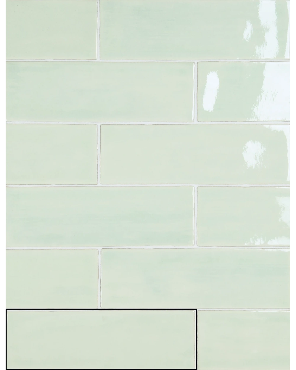 Nour Pastel Green – Zellige Wandfliese Grün 6,5x20 cm | ZELLIGE COUTURE