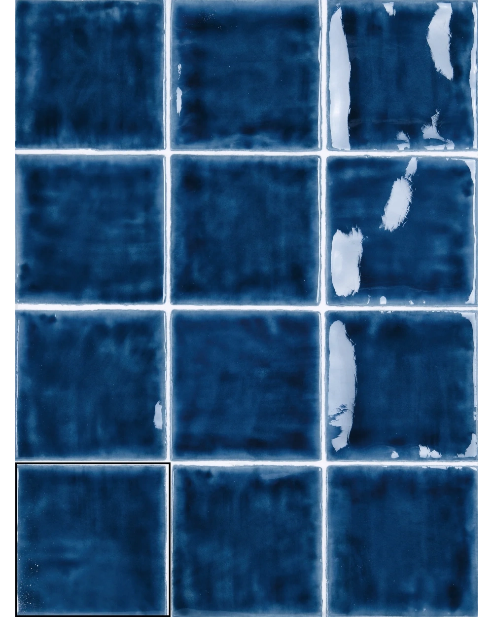 Nour Sapphire – Zellige Wall Tile in Blue, 10x10 cm