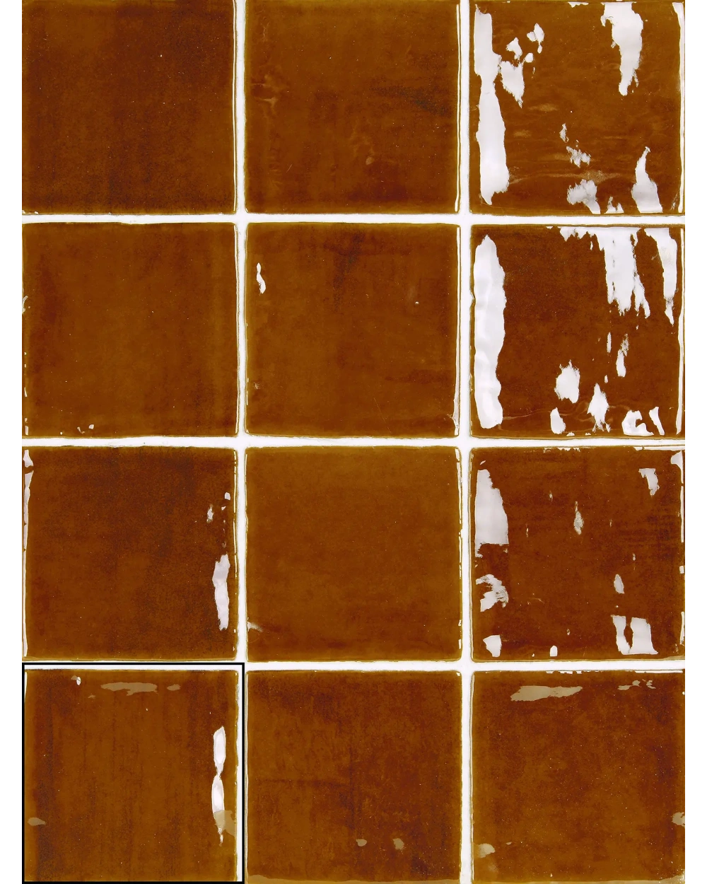 Nour Caramel – Zellige Wall Tile in Brown, 10x10 cm