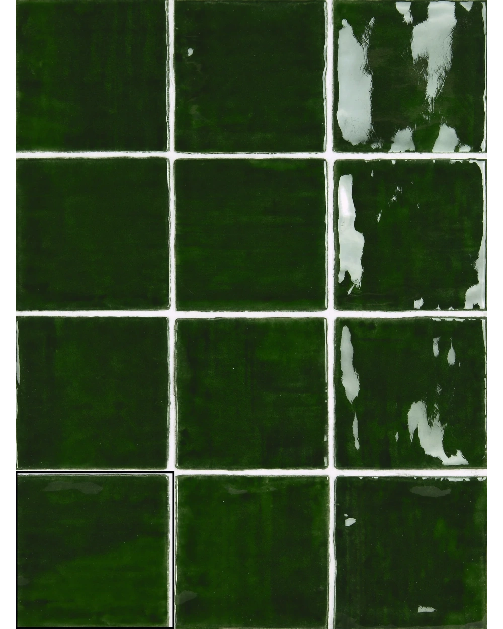Nour Dark Green – Zellige-Wandfliese, 10x10 cm