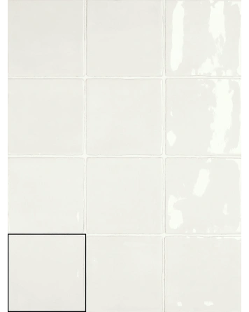 Nour White – Zellige-Wandfliese in Weiß, 10x10 cm