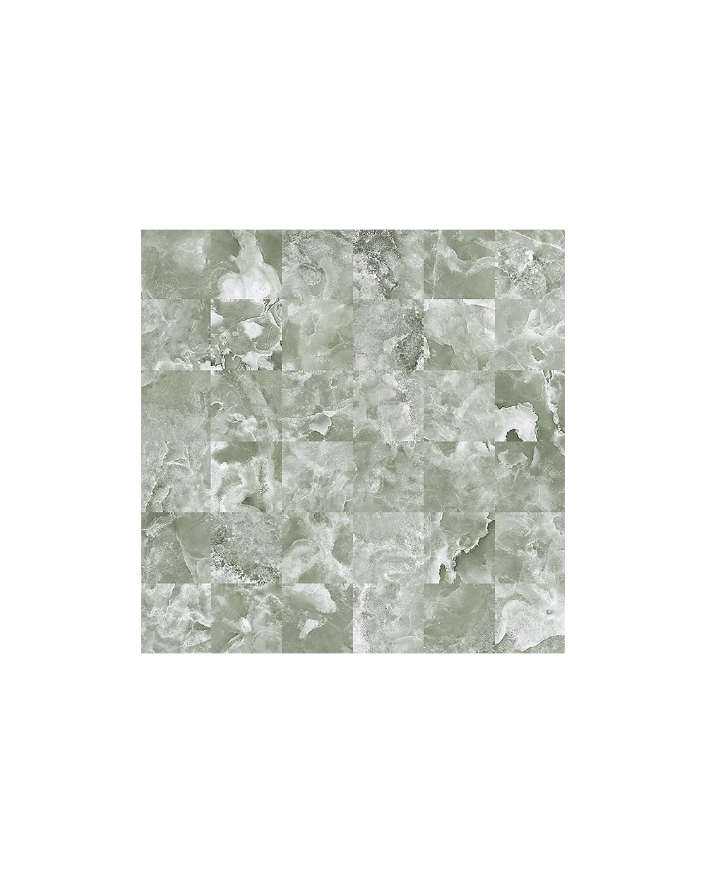 Crystal Glow Jade Mosaic, green glossy, 30x30 cm