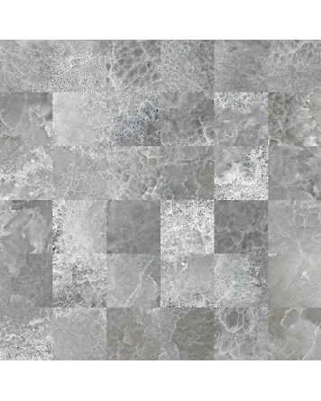 Crystal Glow Grey Mosaik, grau glänzend, 30x30 cm