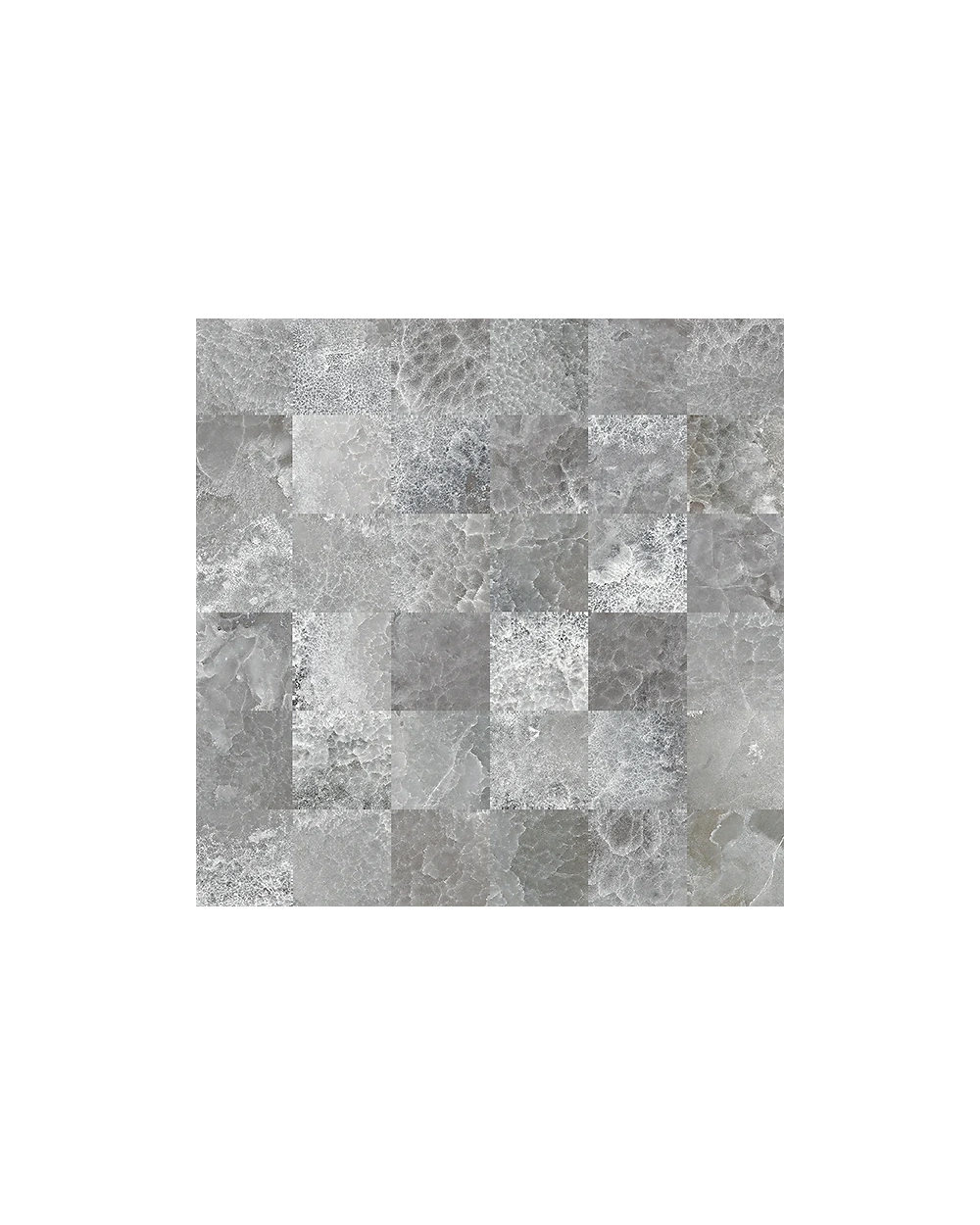 Crystal Glow Grey Mosaik, grau glänzend, 30x30 cm