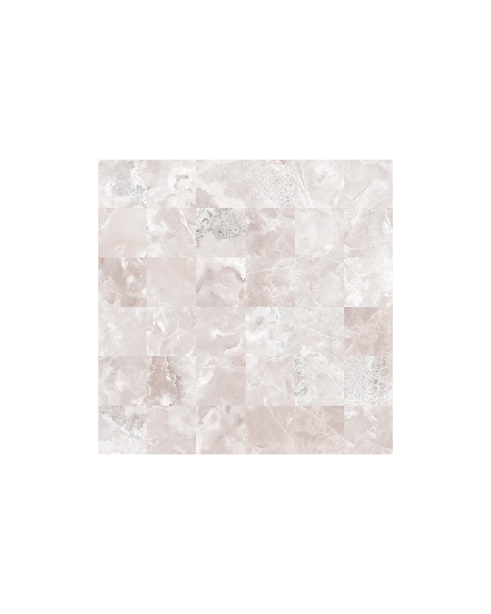 Crystal Glow Rose Mosaik, rosa glänzend, 30x30 cm