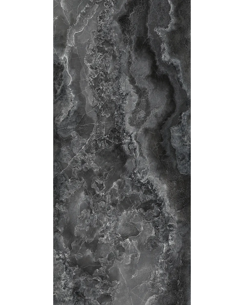 Crystal Glow Noir – Black XXL Tile in Marble Look