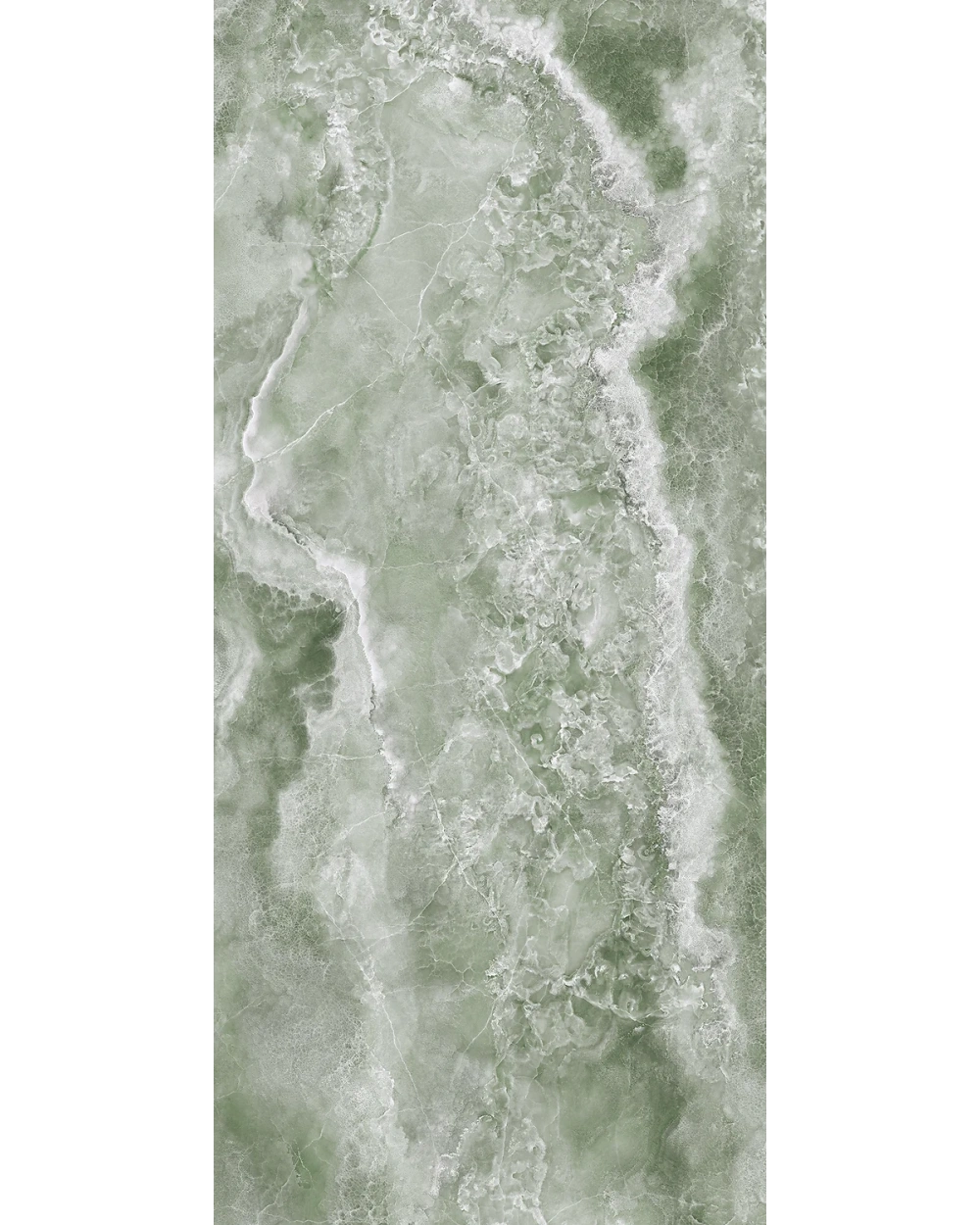 Crystal Glow Jade – Green XXL Tile in Marble Look