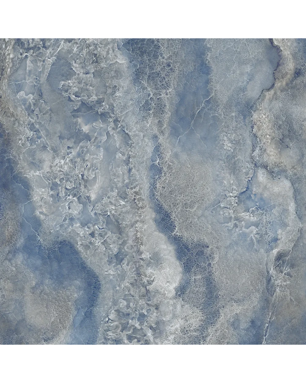 Crystal Glow Aqua, Polished Marble Look in Blue
