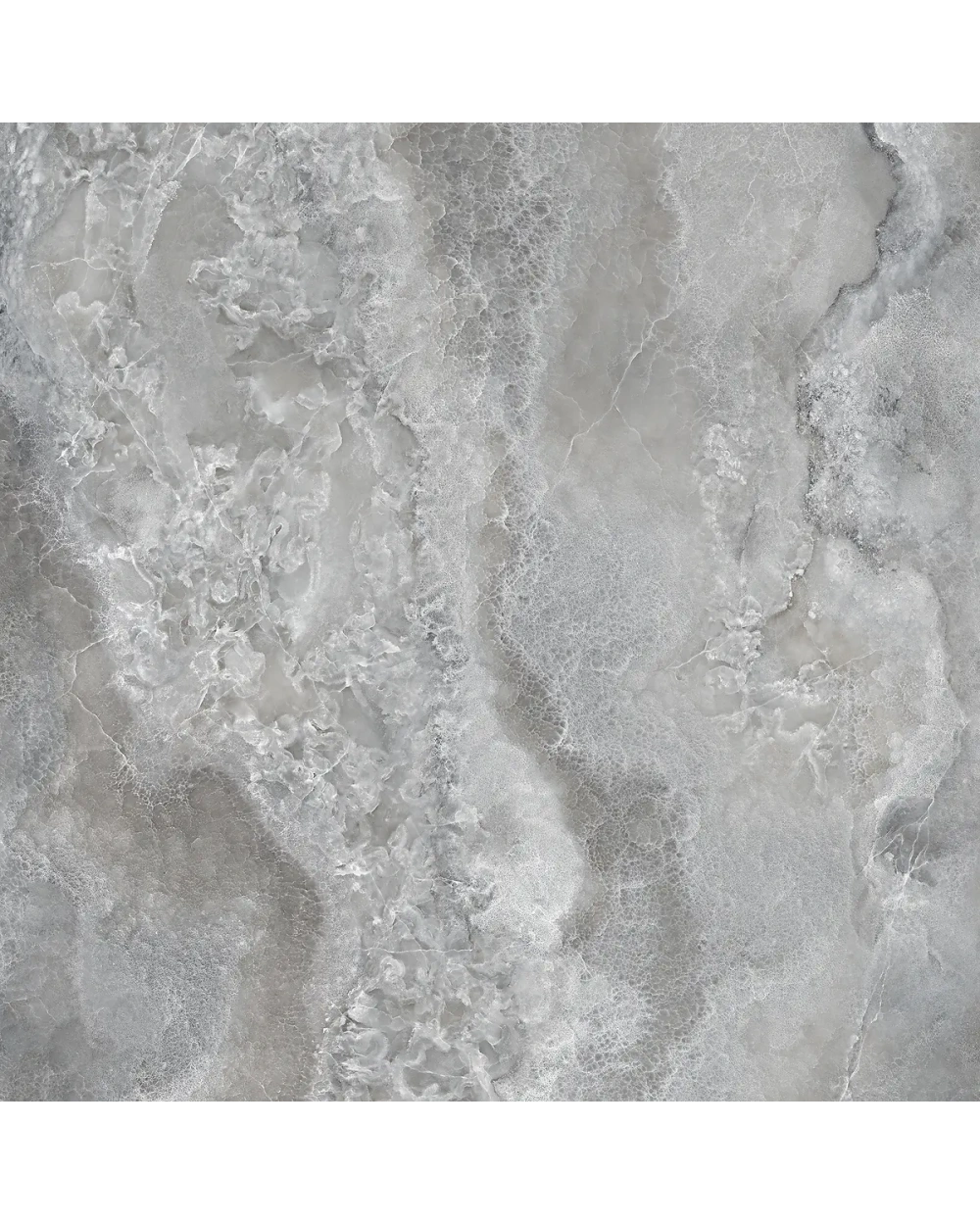 Crystal Glow Grey, Polished Marble Look in Grey