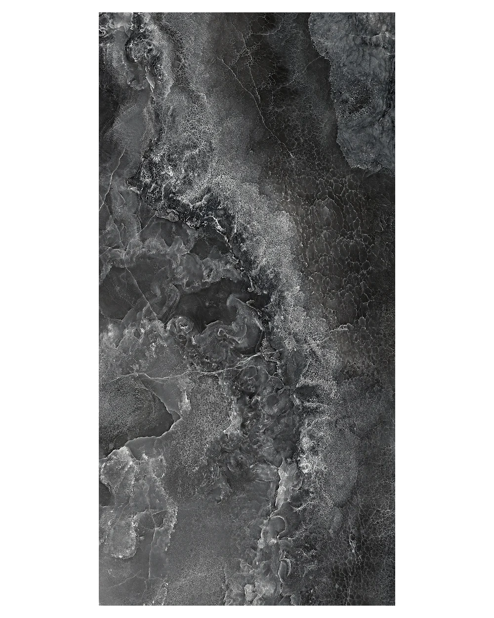 Crystal Glow Noir – Black Tile in Marble Look