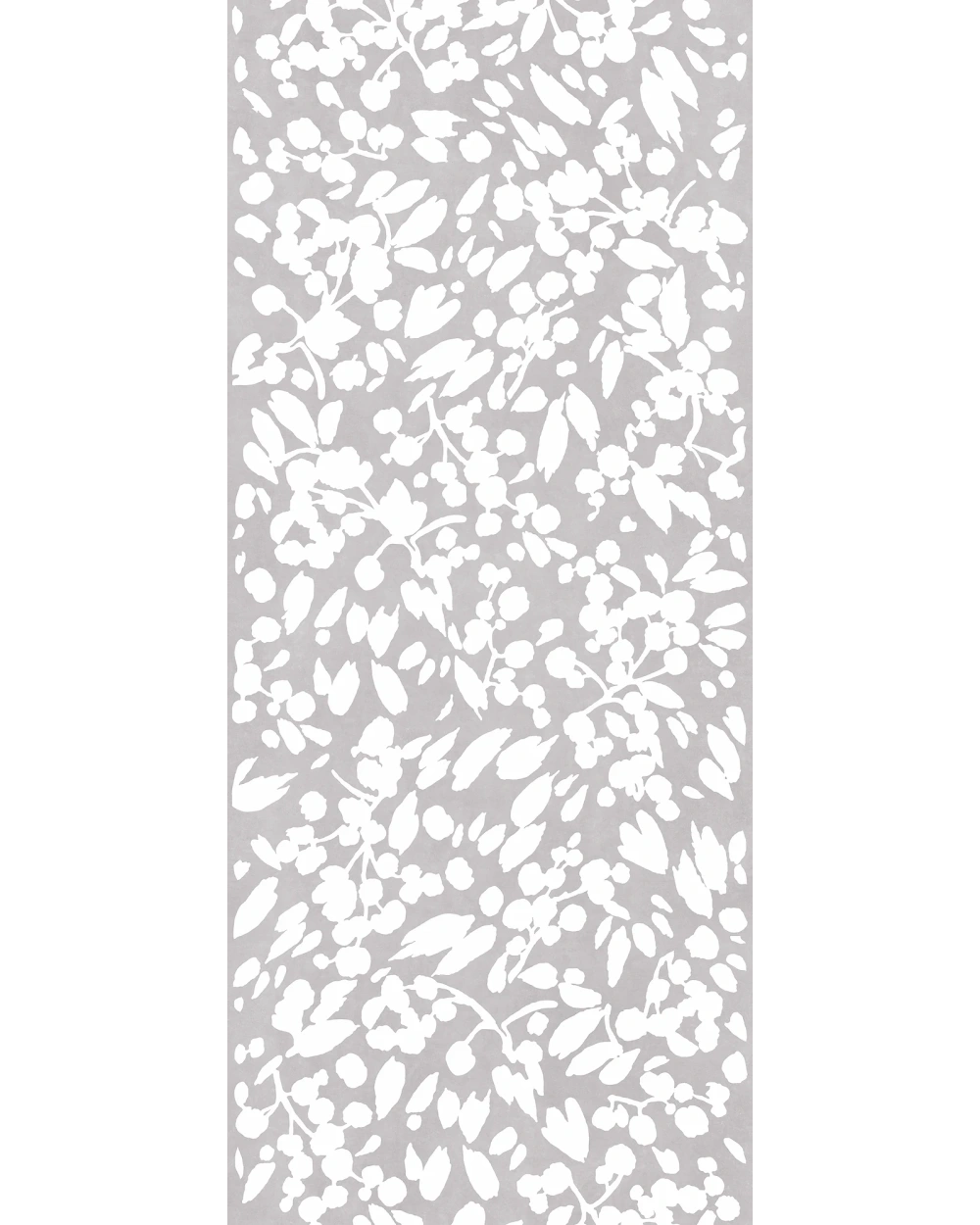 WORK Leaf Cenere – XXL Dekor-Wandfliese Grau, 120x280