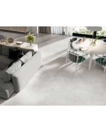 Beton-Optik Fliese Weiß matt 90x90 cm, R10