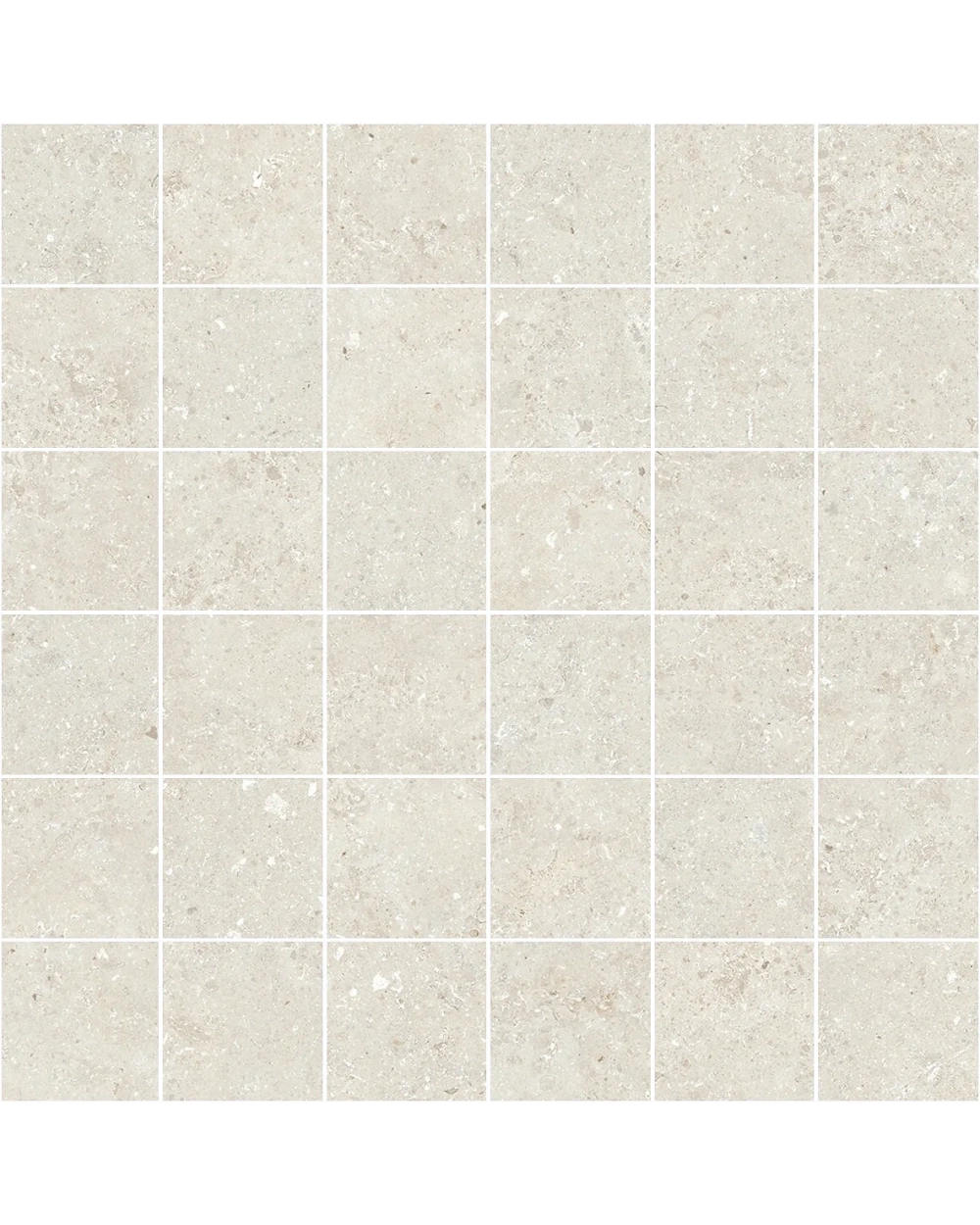 Mosaic Tile White Matt – Stone Look 30x30 cm (5x5)