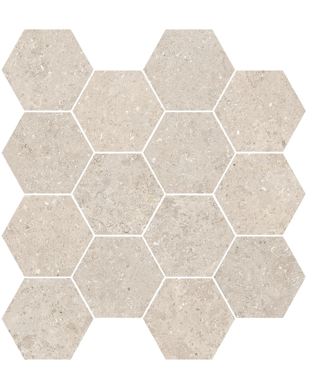 Hexagon Mosaic Tile Taupe Matt – Stone Look 29x27