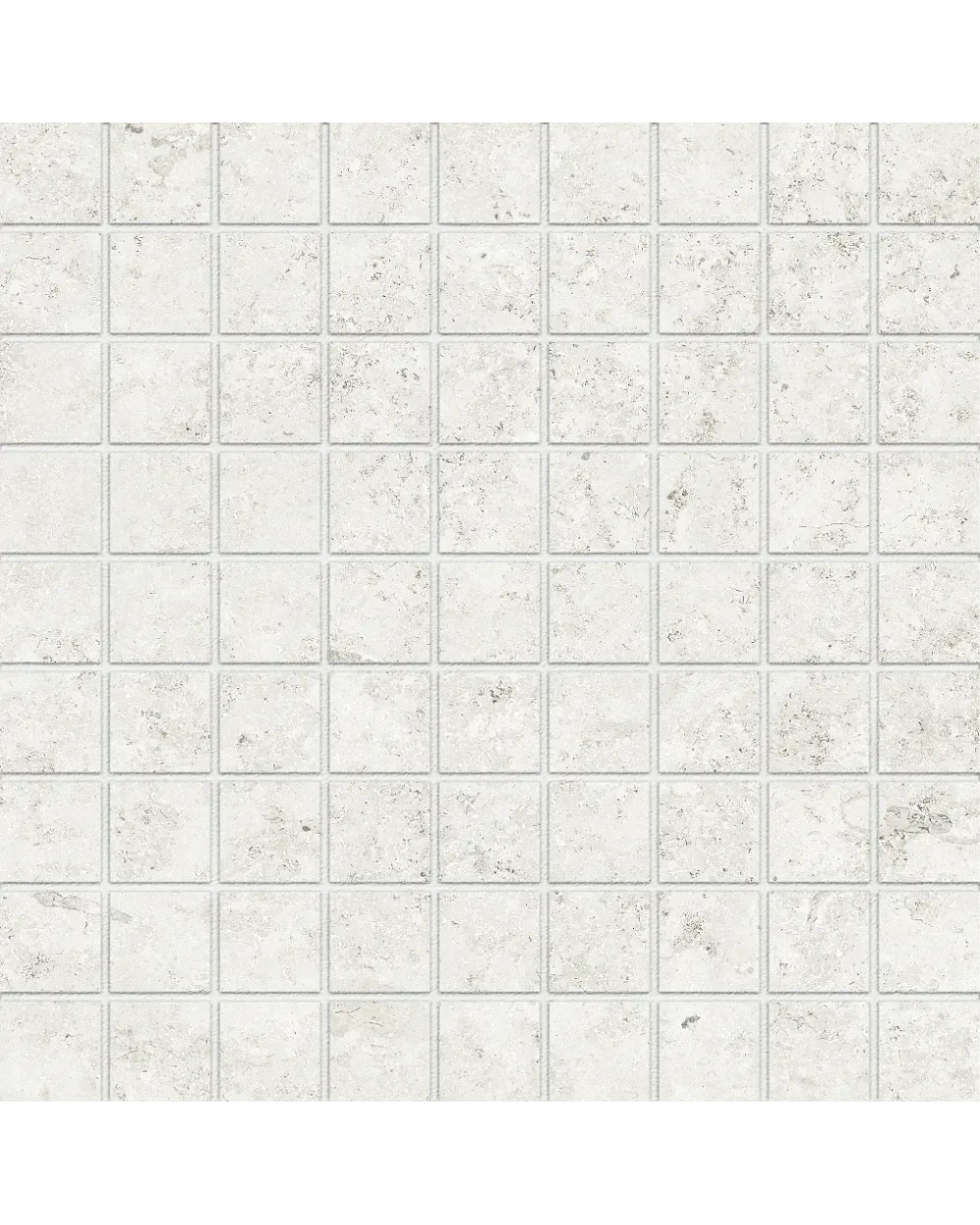 Jura-Marmor-Mosaik in Weiß, matt, R10