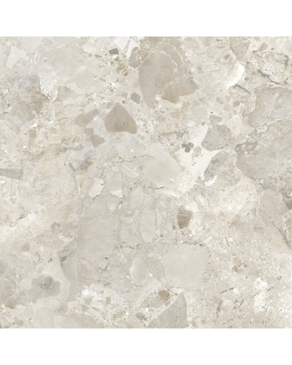 Terrazzo-Fliese Greige im Großformat, matt und rektifiziert