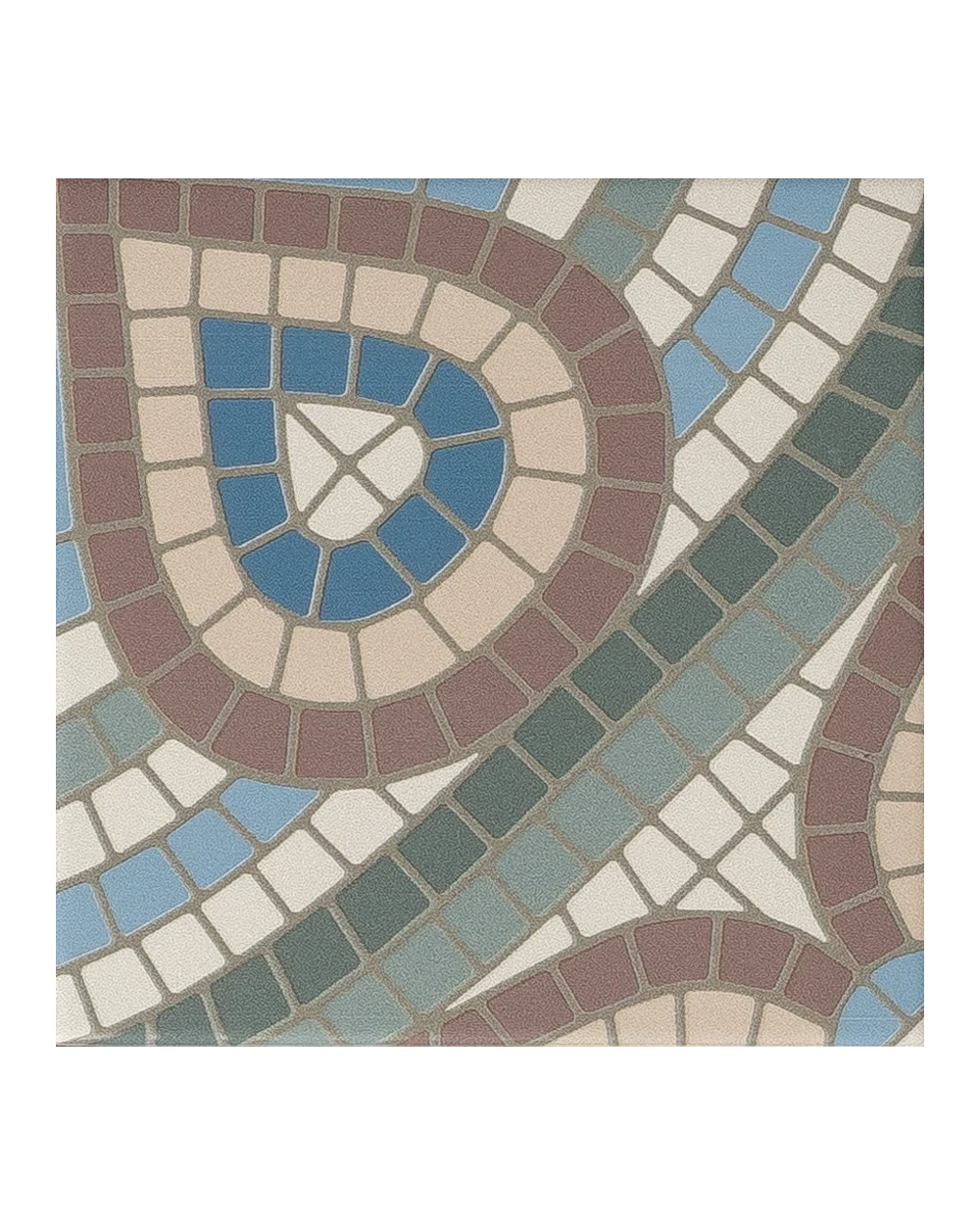 Alt Berlin Nereida: Art Nouveau Tile in Brown, 14.7x14.7 cm