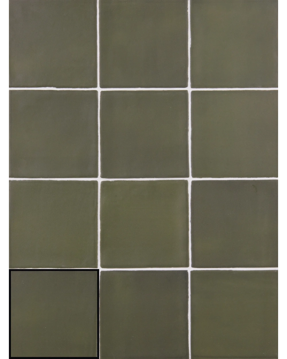 Green Vintage Wall Tile Matt 10x10 cm