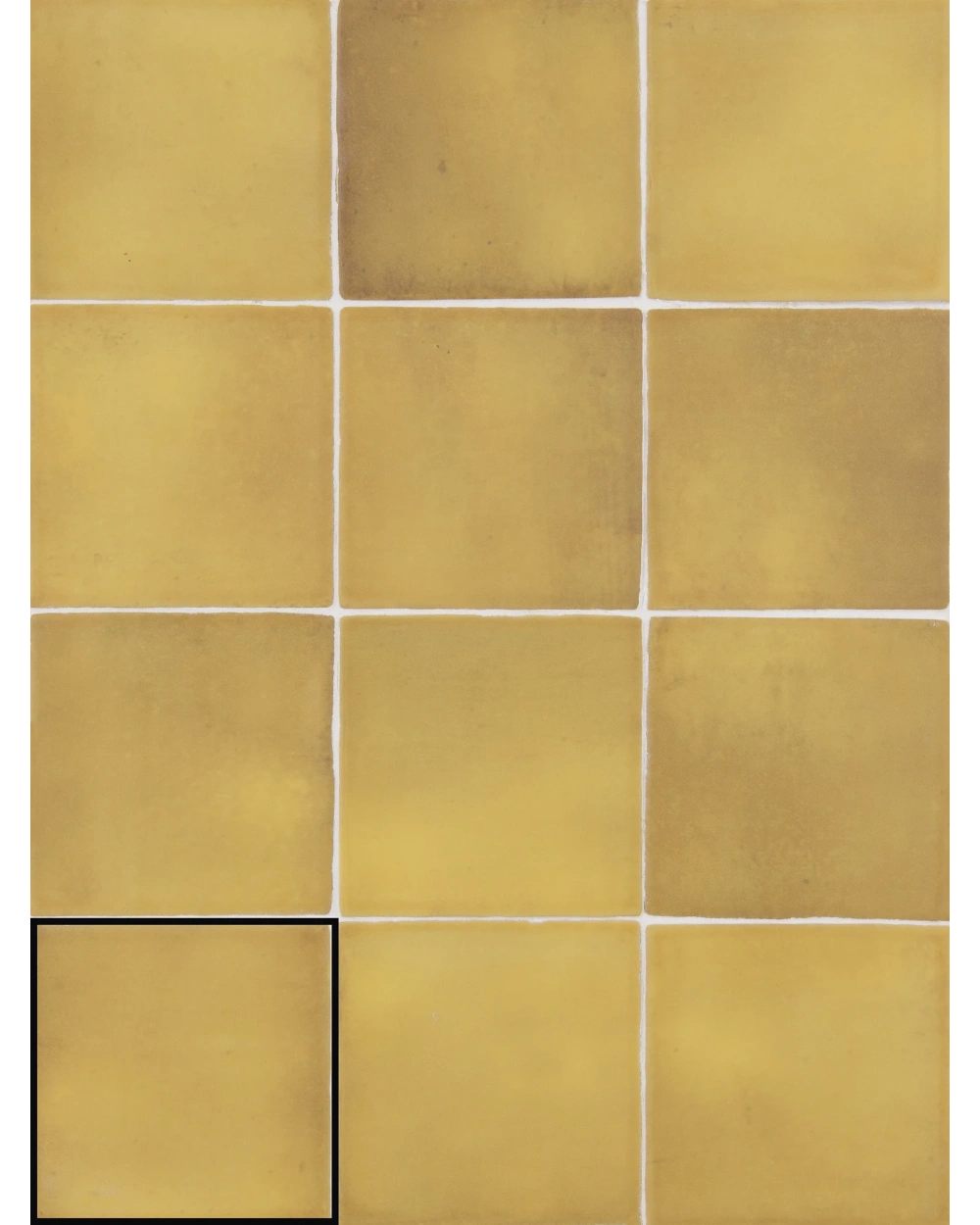 Yellow Vintage Wall Tile Matt 10x10 cm