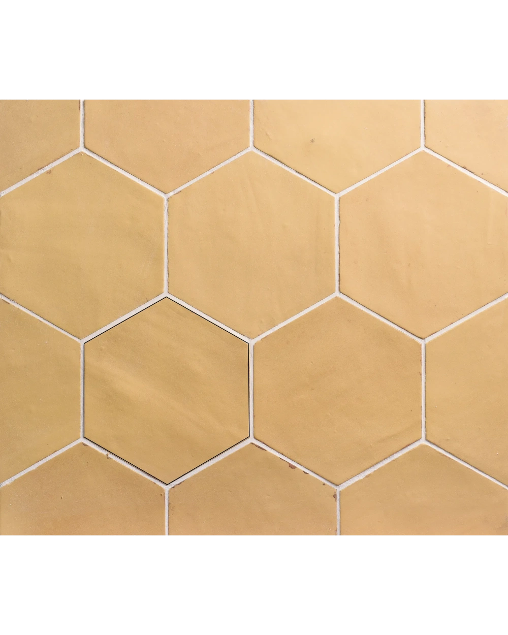 Sechseck-Fliese Nomade Ocre, matt, R10, 13,9x16 cm