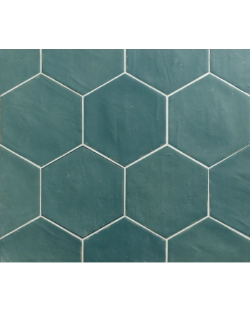 Nomade Turquesa: Hexagon Tile in Green, Vintage Matt