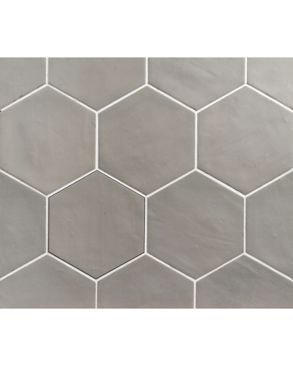 Nomade Grey: Hexagon Tile in Grey, Vintage Matt