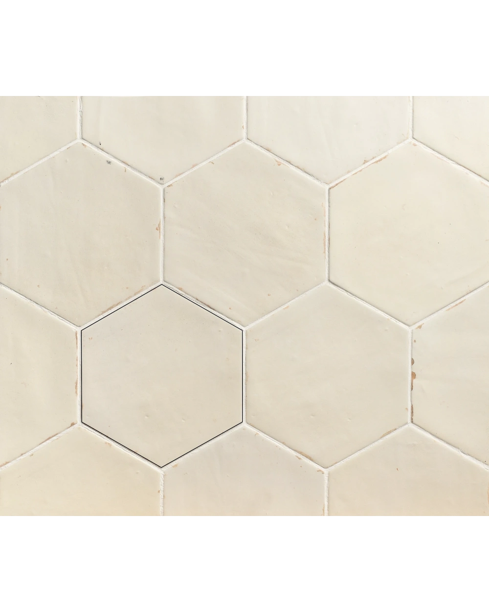 Nomade Bone: Hexagon Tile in Beige, Vintage Matt