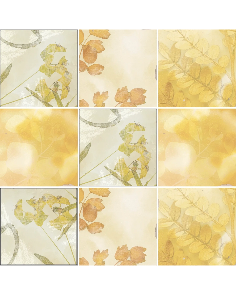 Kasbah Ocre Mix: Gelbe Vintage-Wandfliese 13x13 cm