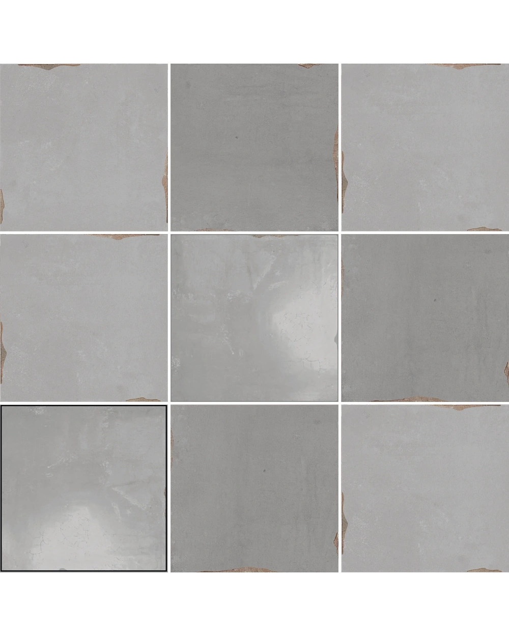 SOUK GREY – Zellige Wandfliese in Grau, 13x13 cm