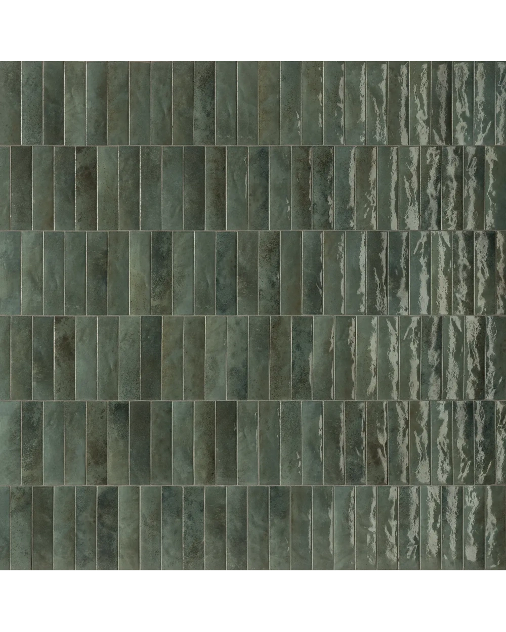 Zellige Wall Tile Mallow Green Glossy 6x24 cm