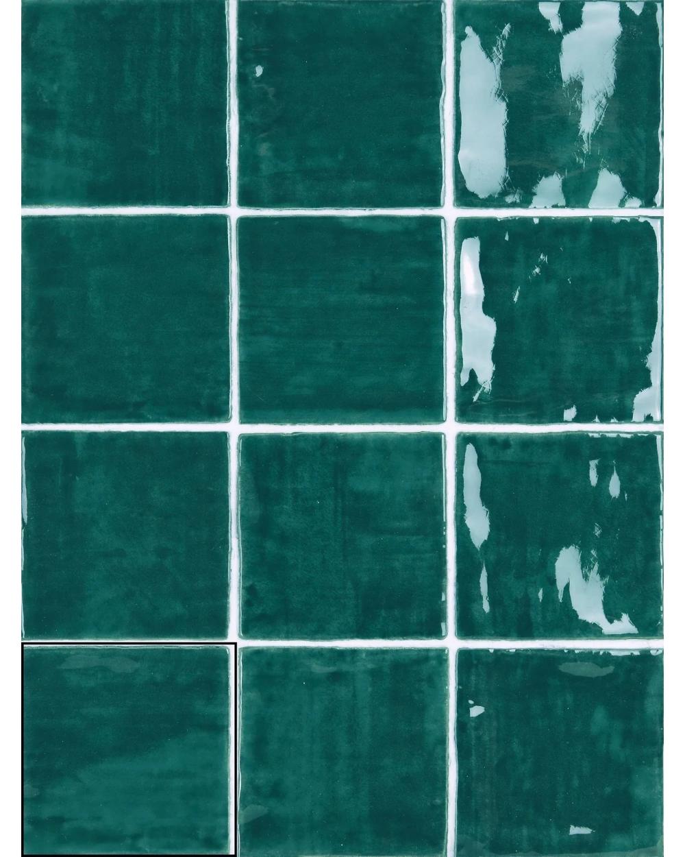 Nour Emerald – Zellige-Wandfliese in Grün, 10x10 cm