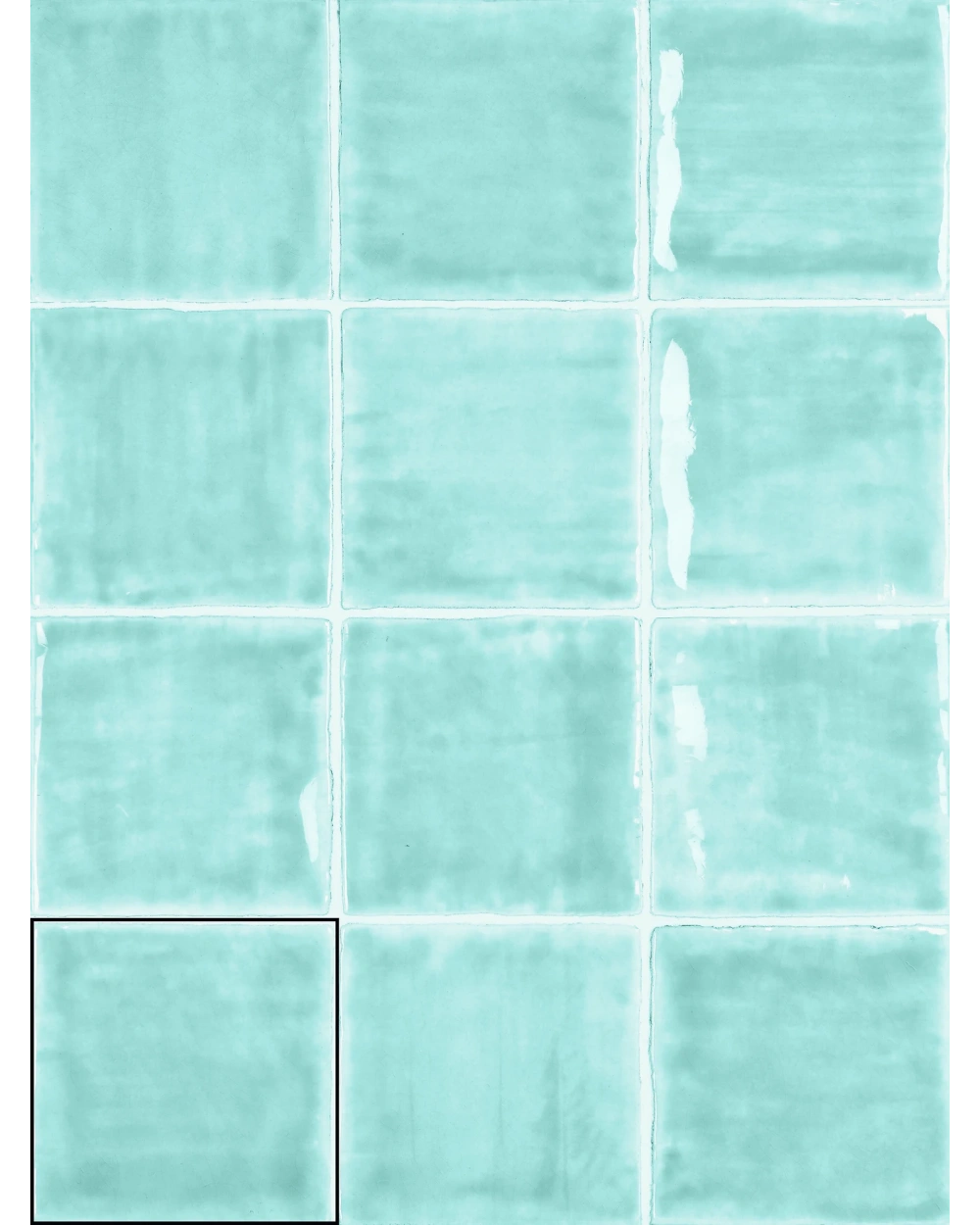 Nour Aqua – Zellige-Wandfliese in Blau, 10x10 cm