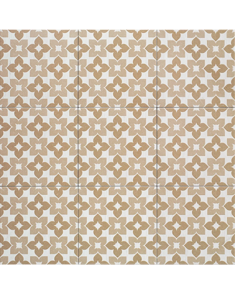 Vintage-Fliese in Beige mit Matt-Glanz-Effekt, 20x20 cm