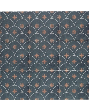 GLAMOUR BLUE – Vintage-Fliese in Blau Matt 20x20 cm