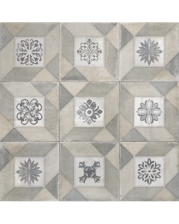 DECO ELEGANCE GREY – Kolonial-Dekor Grau Matt 20x20