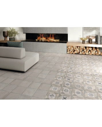DECO ELEGANCE GREY – Kolonial-Dekor Grau Matt 20x20