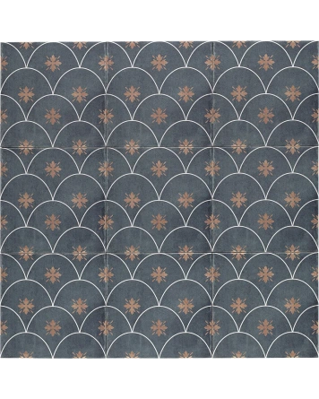 GLAMOUR BLUE – Vintage-Fliese in Blau Matt 20x20 cm