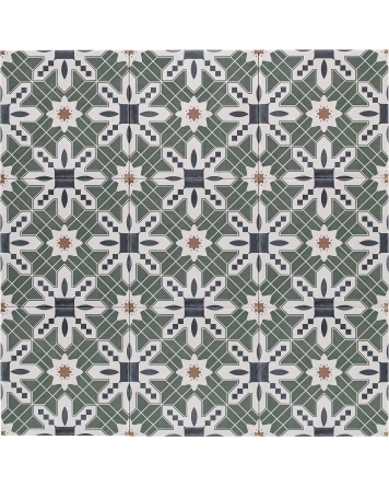 RETRO Grün Matt – Vintage-Ornamentfliese 20x20 cm