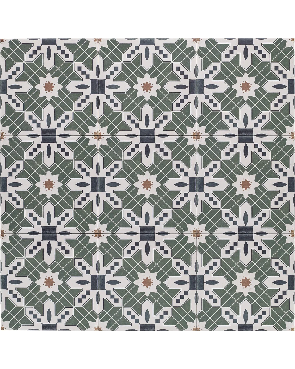 RETRO Green Matt – Vintage Ornament Tile 20x20 cm
