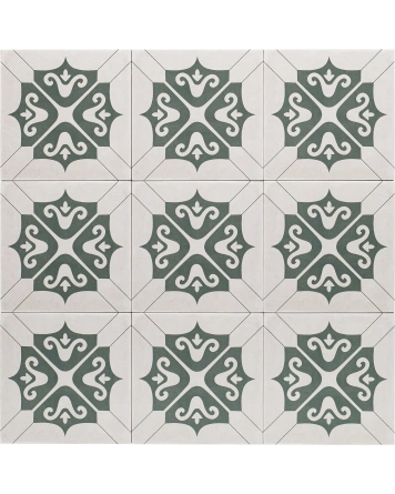 KINGDOM Grün Matt – Vintage-Fliese 20x20 cm